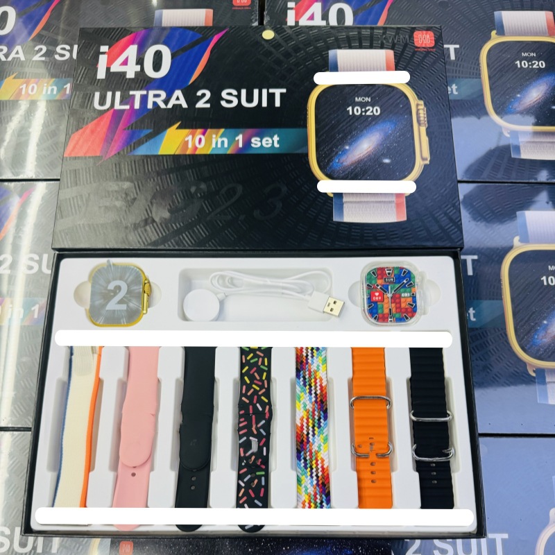 i40 ULTRA2 SUIT Smartwatch Set 10in1 Bluetooth Call, Heart Rate, Sleep Monitoring, Wireless Charging details Picture
