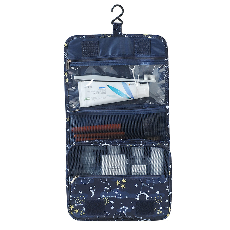 Multi-functional large-capacity waterproof makeup bag, portable dry and wet separation bathroom hook toiletry bag, storage bag Item Picture