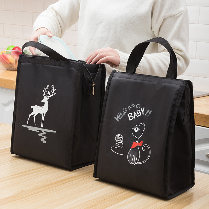 New thick aluminum foil large lunch box, insulated bag, simple hand-held lunch box bag with rice bag, portable lunch box bag full figure