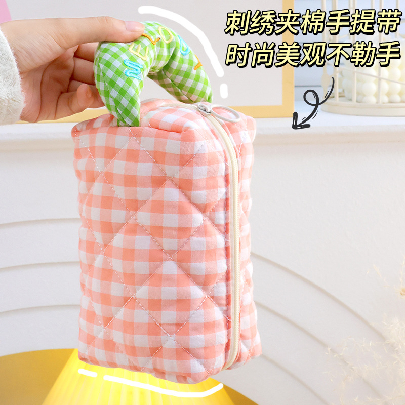 Macaron-colored cosmetic bag, portable high appearance level, Ins-style toiletry bag, large capacity storage bag, cute storage bag full figure