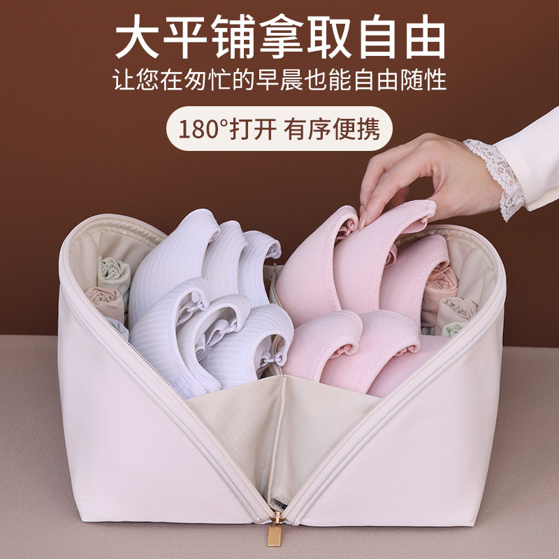 New cross-border three-in-one underwear and underpants storage bag, travel large-capacity portable storage bag, luggage sorting bag Specification drawing