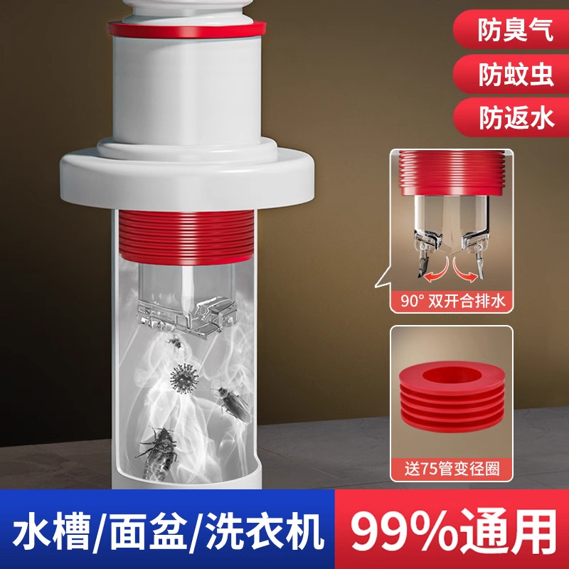 Anti-odor backflow tool for sewer pipes, washbasin sealing ring, plug and seal cover, kitchen anti-odor sewer pipe accessories details Picture