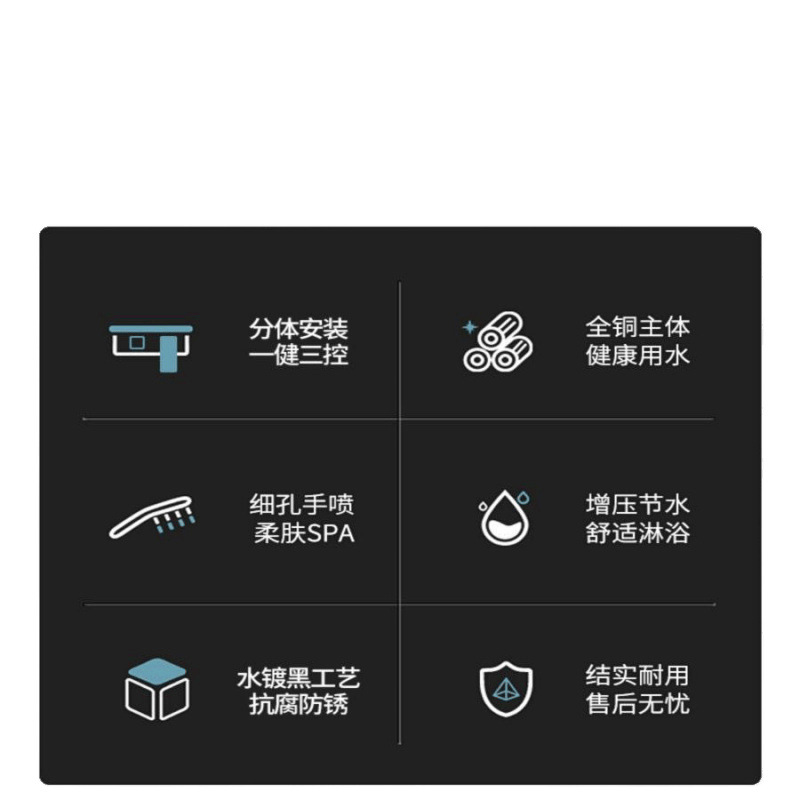 All-copper mixing valve, cold and hot water faucet, shower bathtub, bath mixing switch, split gun gray simple shower head set Item Picture