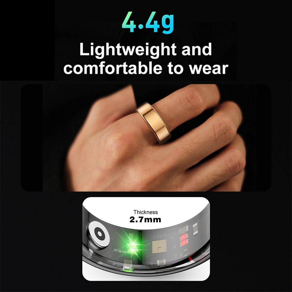 COLMI R02 smart ring Health Management, IP68 water resistance, up to 6 days of battery life Specification drawing