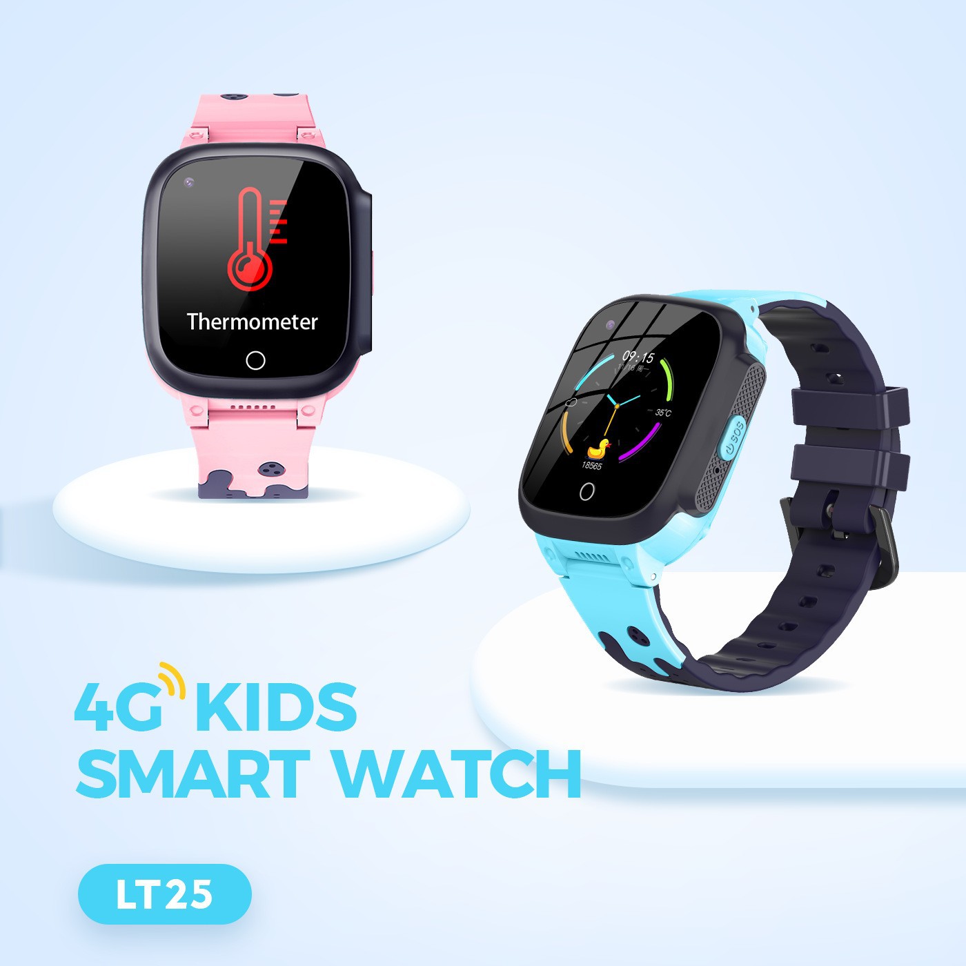 New 4G all-network children's smartwatch with card insertion, video call, temperature detection, waterproof gps phone bracelet details Picture