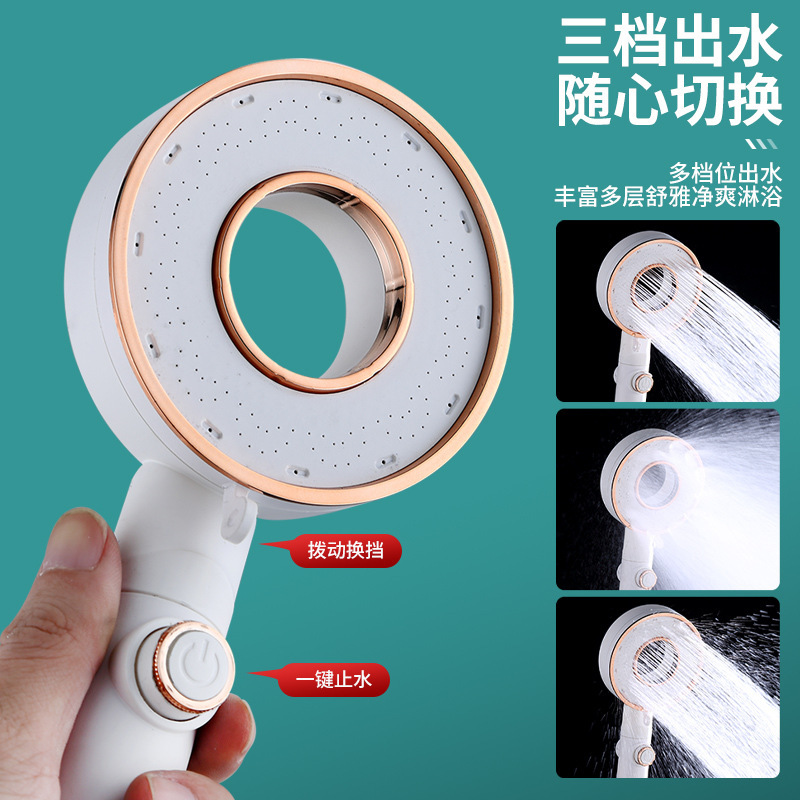 Three-speed multi-functional high-water spray pressurized shower, hand-held showerhead, matte black showerhead set Application Scenario