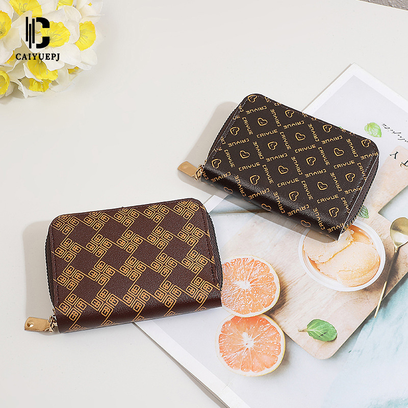 Cross-border zipper card case, access control card holder, coin purse, ladies' high-end feel, large-capacity card position, source factory wallet full figure