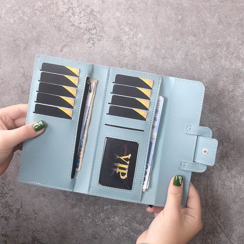 2022 New women's long wallet, 30% off clutch, multi-functional PU leather bag, Korean-style simple and fashionable wallet details Picture