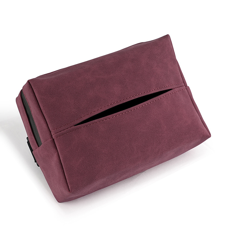 Suede car tissue pack, paper bag, universal car car hanging tissue box, car car supplies Item Picture