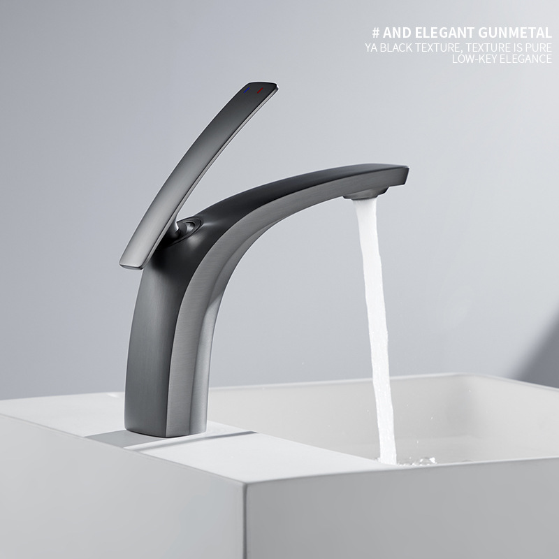 Countertop basin, all-copper single-hole faucet, cold and hot dual-control shower room, bathroom faucet, brass precision cast washbasin Specification drawing