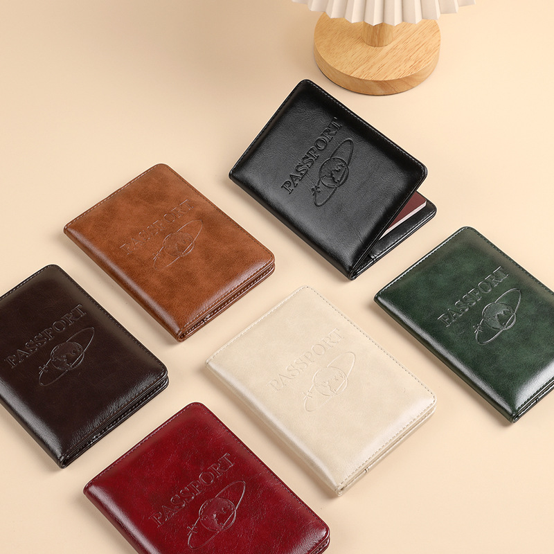 Ailun RFID Passport case, Crazy Horse Leather travel passport holder, multi-functional passport protective case, pu boarding leather case