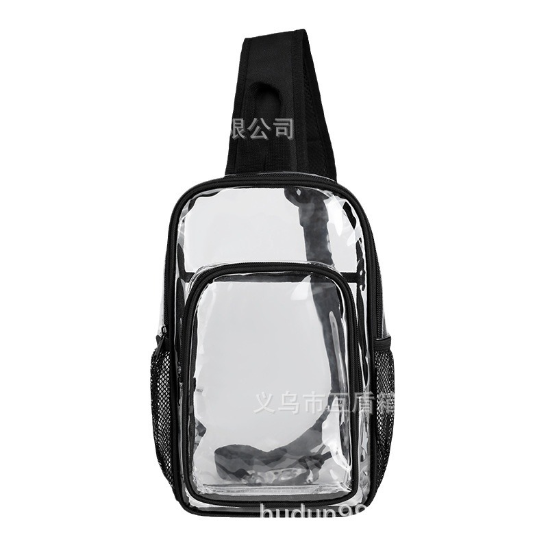 Amazon pvc transparent chest bag, waterproof men's bag, sports and fitness waist bag, concert crossbody bag, shoulder bag Item Picture