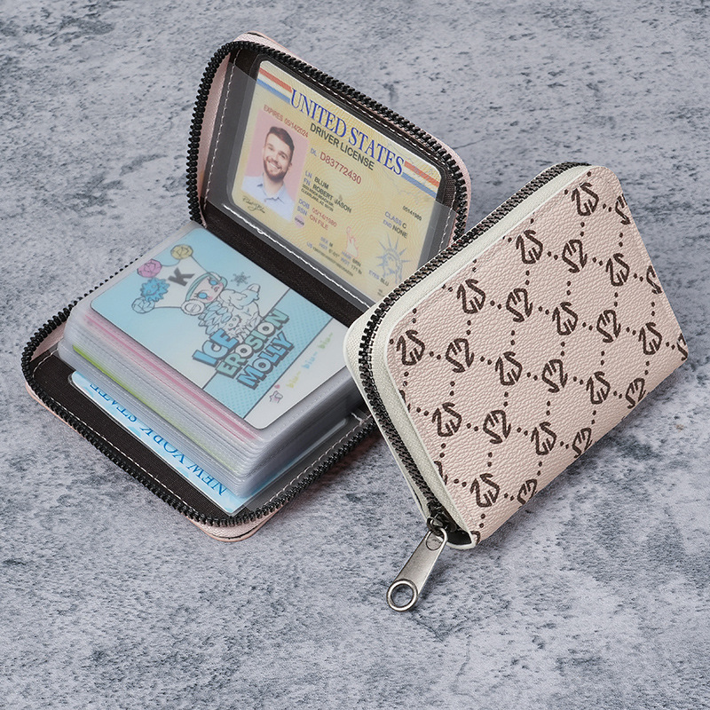 New gift large-capacity card case, women's bus card holder, cross-border wholesale, men's organ card case, zipper ID card case Specification drawing