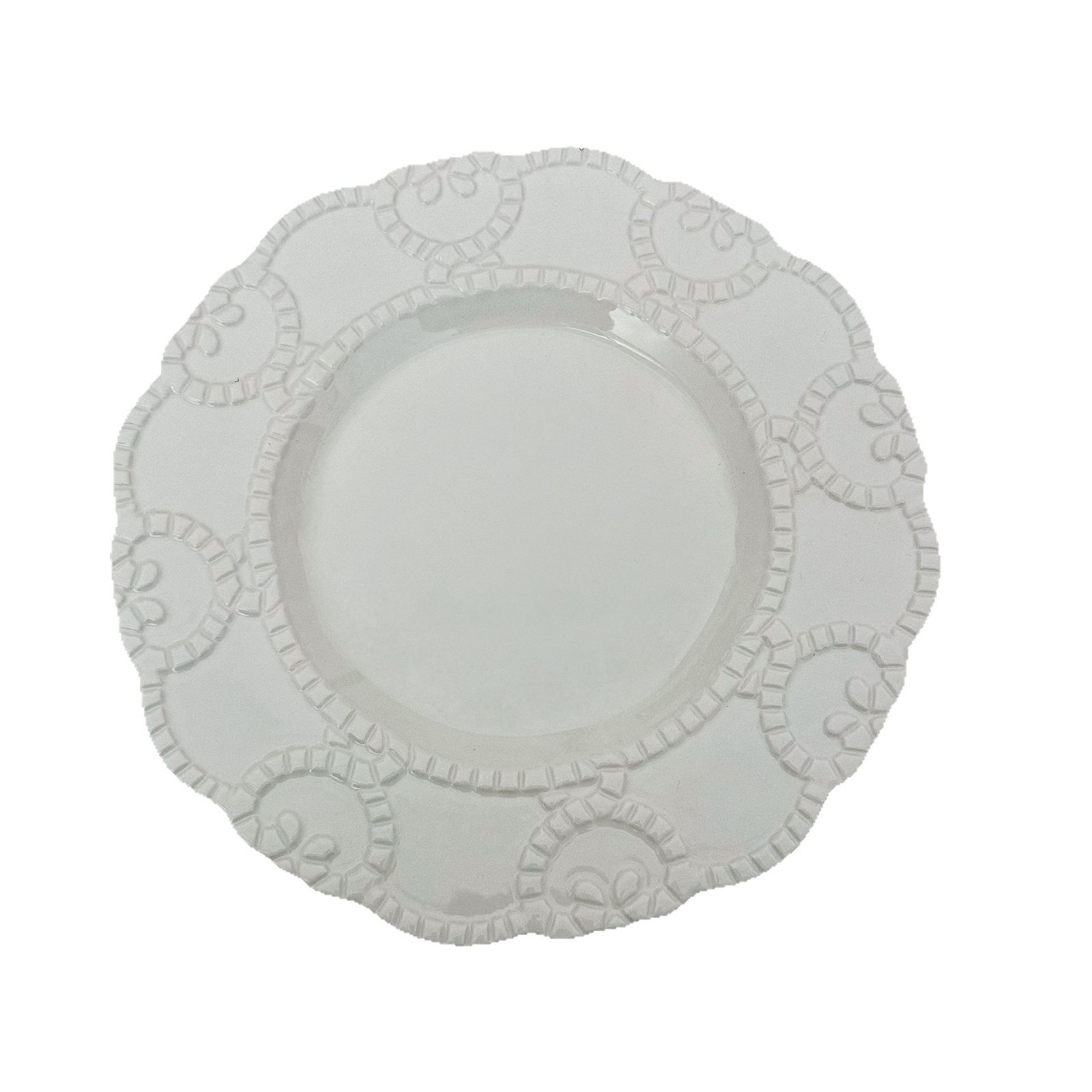 Baroque relief plate, French retro cream style dessert plate, home breakfast plate, high appearance level, solid color ceramic tableware Item Picture