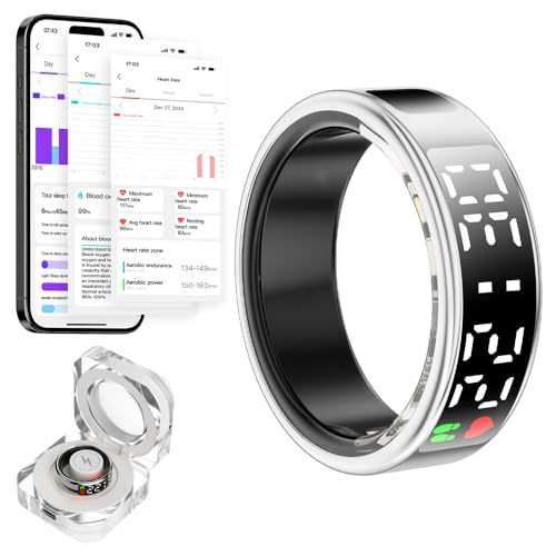 New cross-border touch display smart ring, heart rate counter, step count, sleep remote control, photo taking, Douyin browsing, TK e-book Item Picture