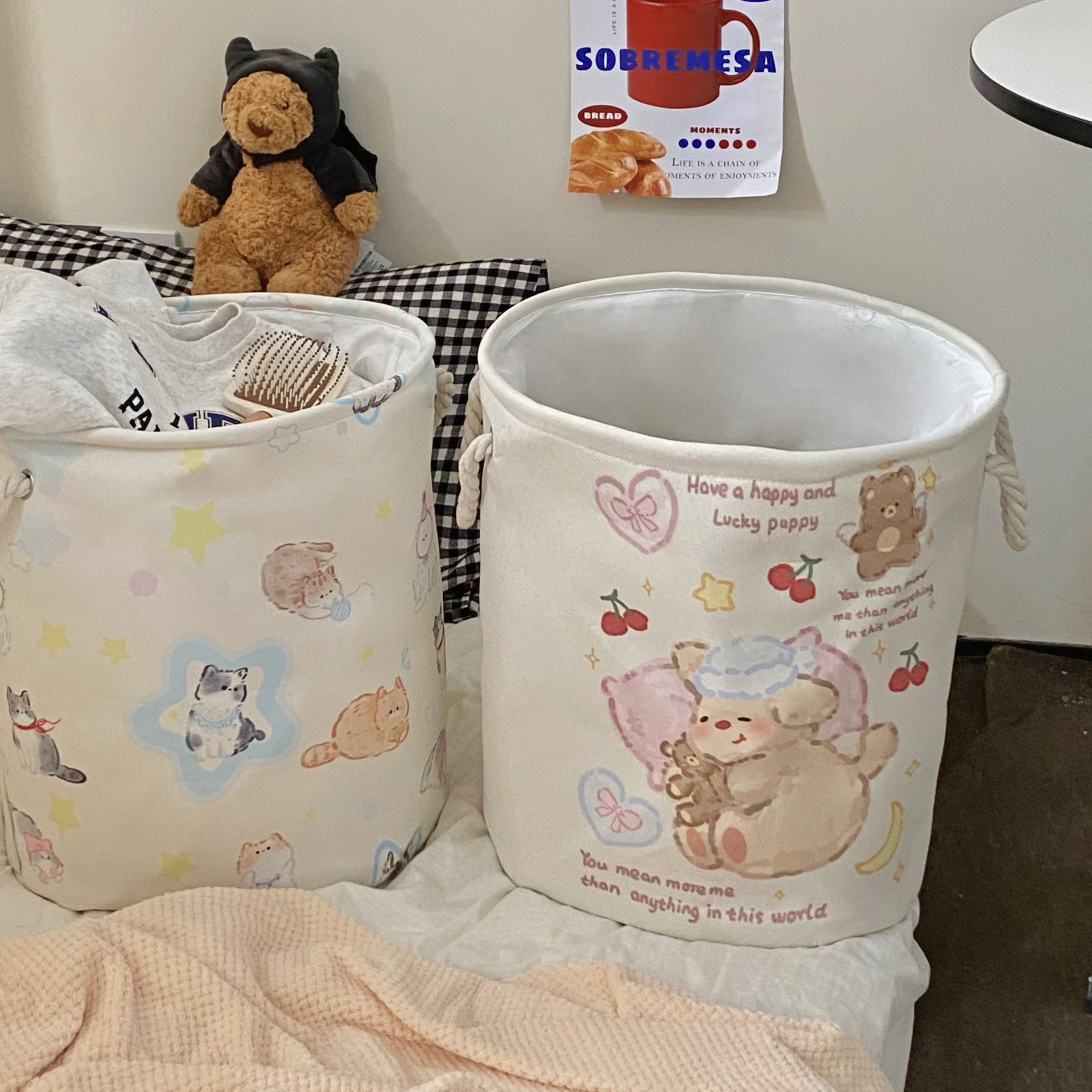 Original dirty clothes basket, Antong large-capacity dirty clothes storage basket, bathroom fabric foldable storage basket for home use details Picture