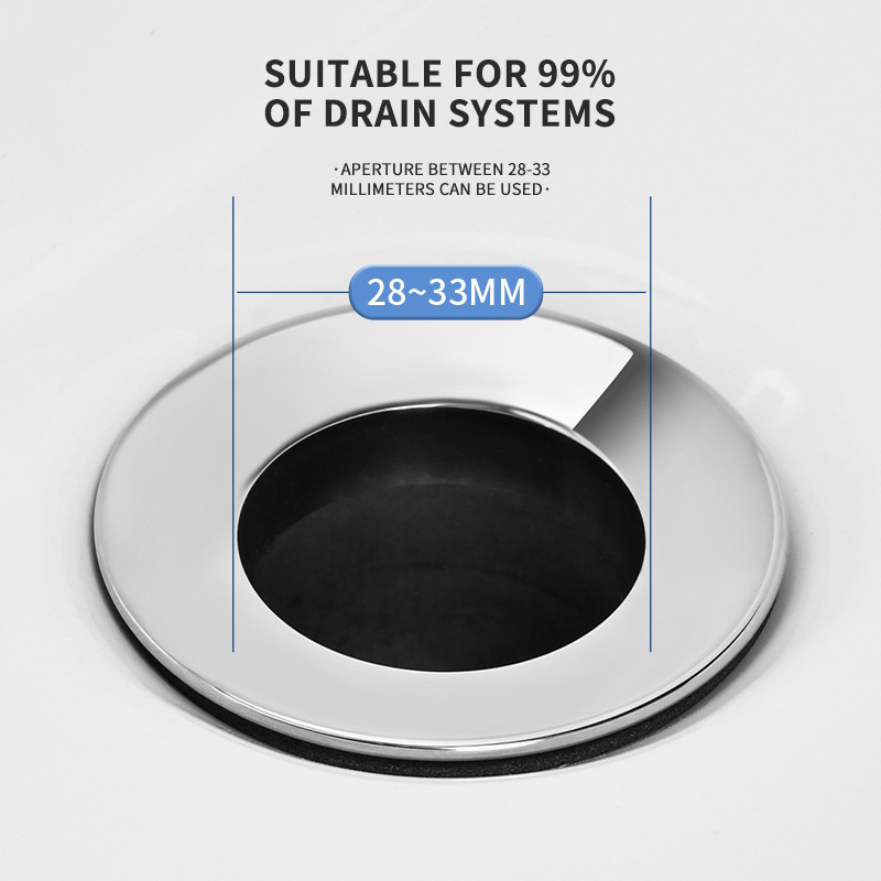 American-standard small-diameter washbasin leaky plug, washbasin filter screen, drain, bouncing core, press-type drain Specification drawing