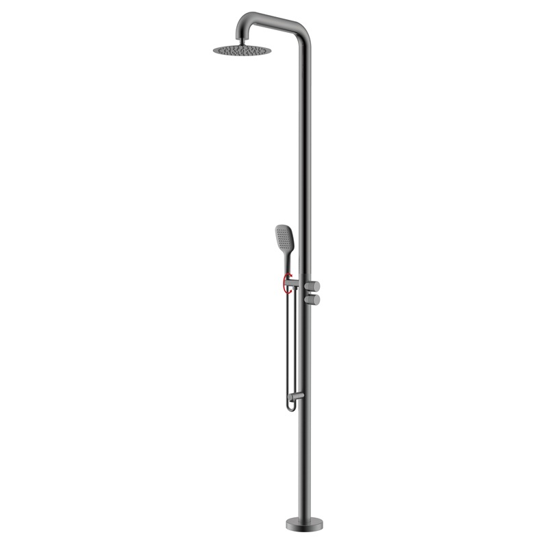 High-end dual-function independent hot and cold water faucet, dual-outlet bathtub faucet, outdoor floor-standing faucet Specification drawing