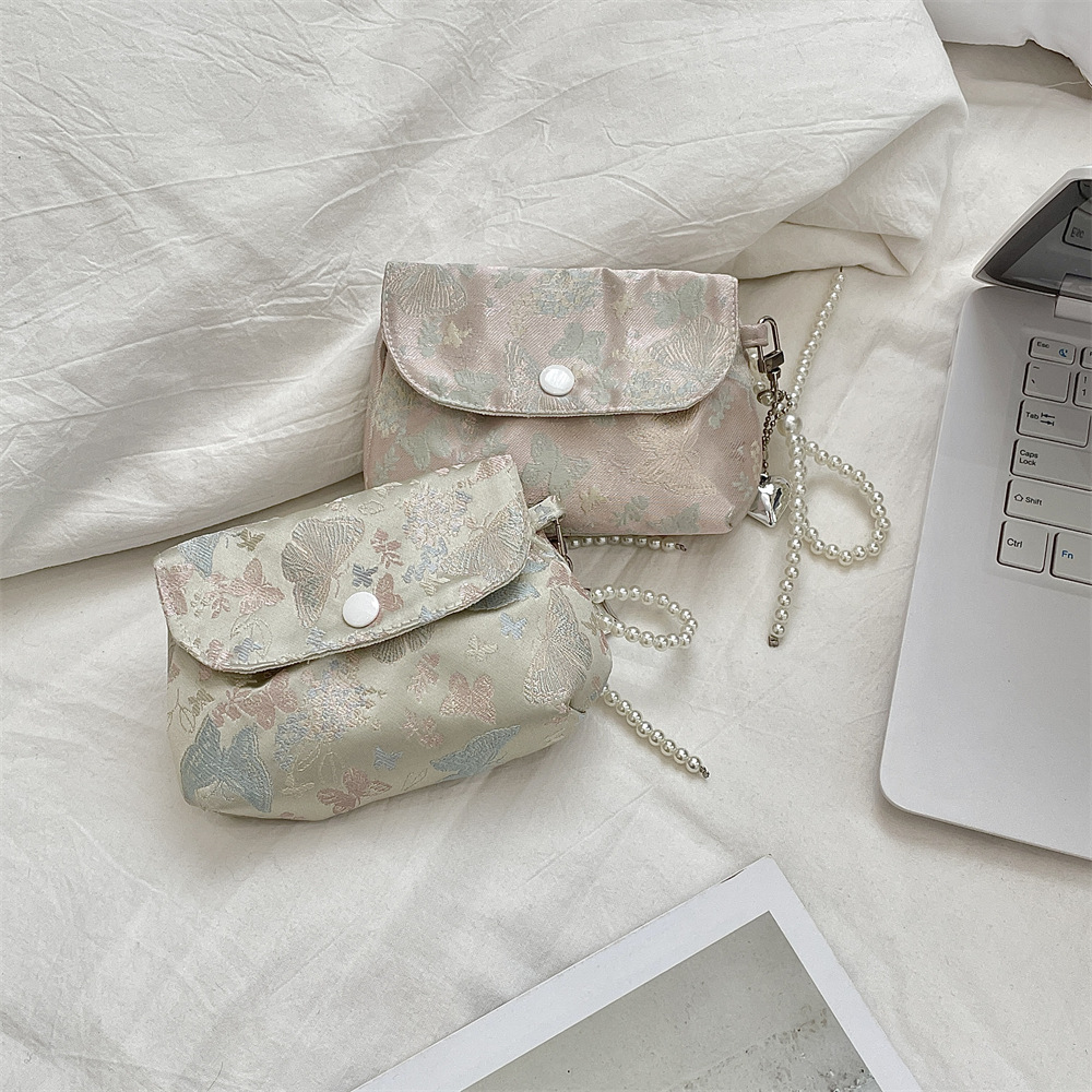 52263 High Appearance level jacquard butterfly Makeup Bag, multi-functional storage bag, student coin bag, Cosmetics mouth Red envelope Specification drawing
