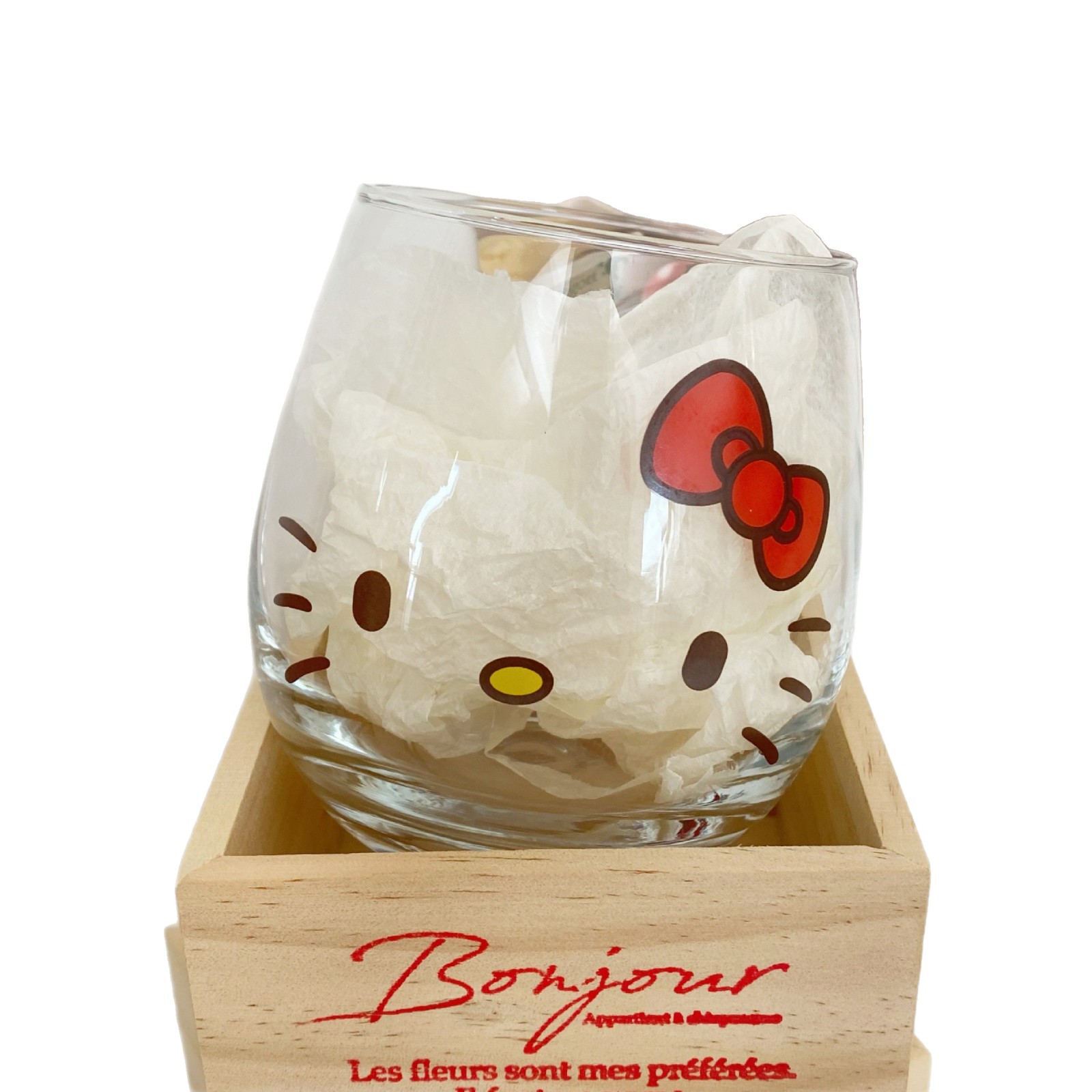 Red bow cat-bellied cup, high appearance level, cartoon cute glass cup, office home coffee and juice cup Item Picture