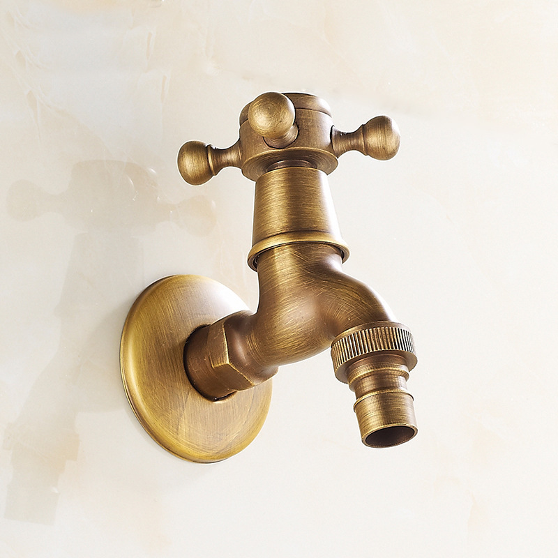 Antique mop, pool faucet, all-copper washing machine faucet wholesale, extended faucet, outdoor 4-minute quick-opening details Picture
