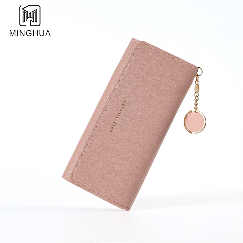 Ladies' wallets, Korean-style fashionable long bags, coin purges, women's high-end solid color zipper clutch bags wholesale Item Picture