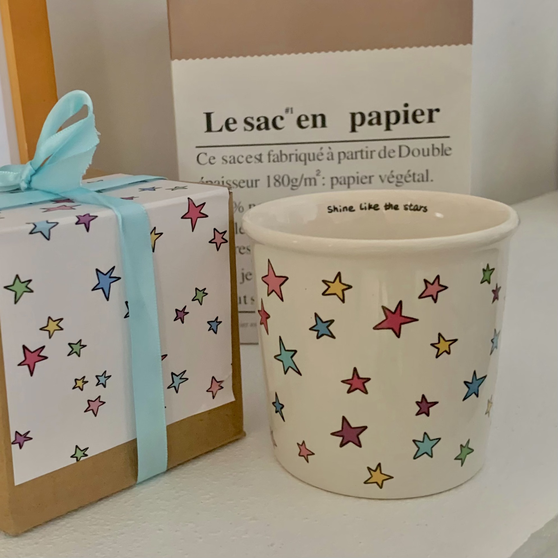Colorful star-shaped ceramic cups, mugs, ins paper cups, cute-shaped hand-held cups, coffee cups as gifts, water cups full figure