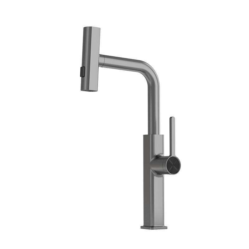 German white kitchen faucet gun, grey cold and hot sink, vegetable basin, rotatable household single-hole dishwashing basin, bar counter Item Picture