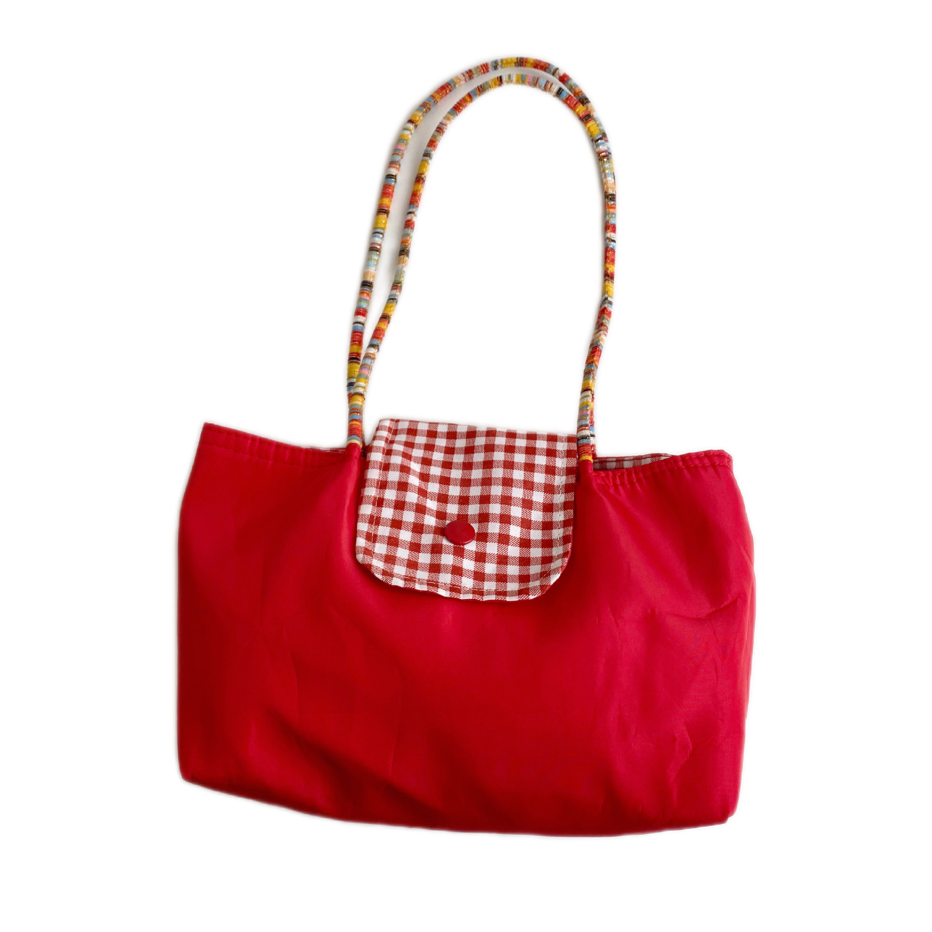 The 2025 new Red Checkered Tote bag features a large capacity and a laid-back Korean style. It is a simple handbag for commuting to work and going out Item Picture