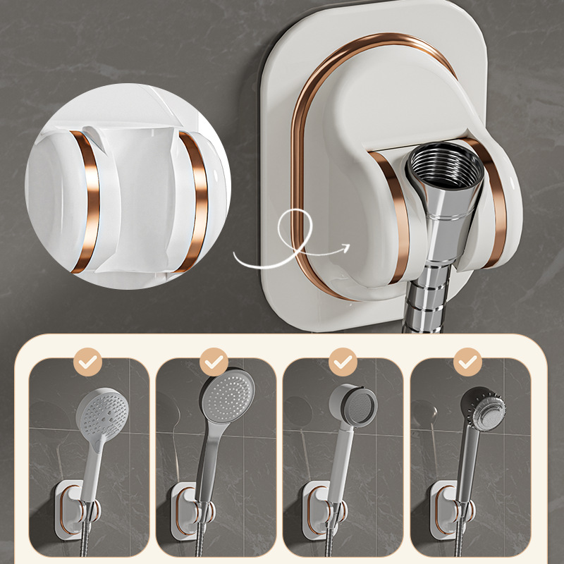 The all-purpose showerhead bracket without drilling is a must-have for fixing bathroom shower heads. It can be hung on the wall at the bottom and is adjustable in all directions Specification drawing