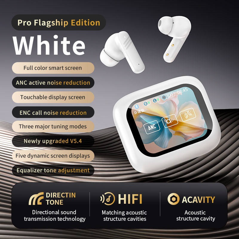 Intelligent multi-language Bluetooth translation headphones with ANC noise-cancelling touch color screen display for overseas travel translation touch screen Application Scenario