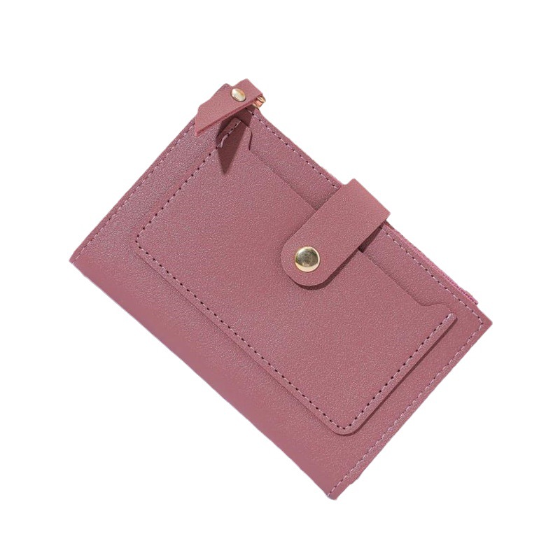 New women's wallet, short summer wallet, thin, cute, simple, solid color student coin purse, women's niche design Item Picture