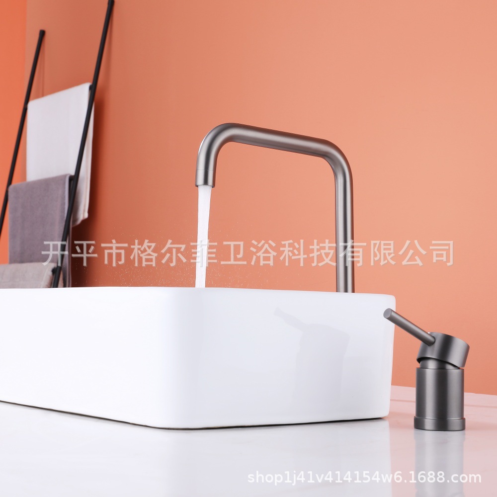 Cross-border 304 stainless steel washbasin, cold and hot water faucet, bathroom, countertop basin, washbasin, faucet Application Scenario