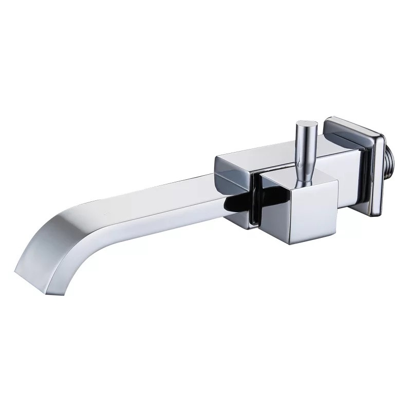 Black chrome-plated copper faucet for bathroom, wall-mounted extended single-cooling quick-opening, fashionable and simple mop sink faucet Application Scenario