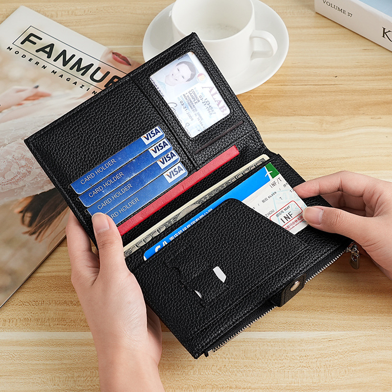 New puRFID ultra-thin multi-functional passport and document bag for women, new air ticket holder, passport and document wallet storage bag Specification drawing