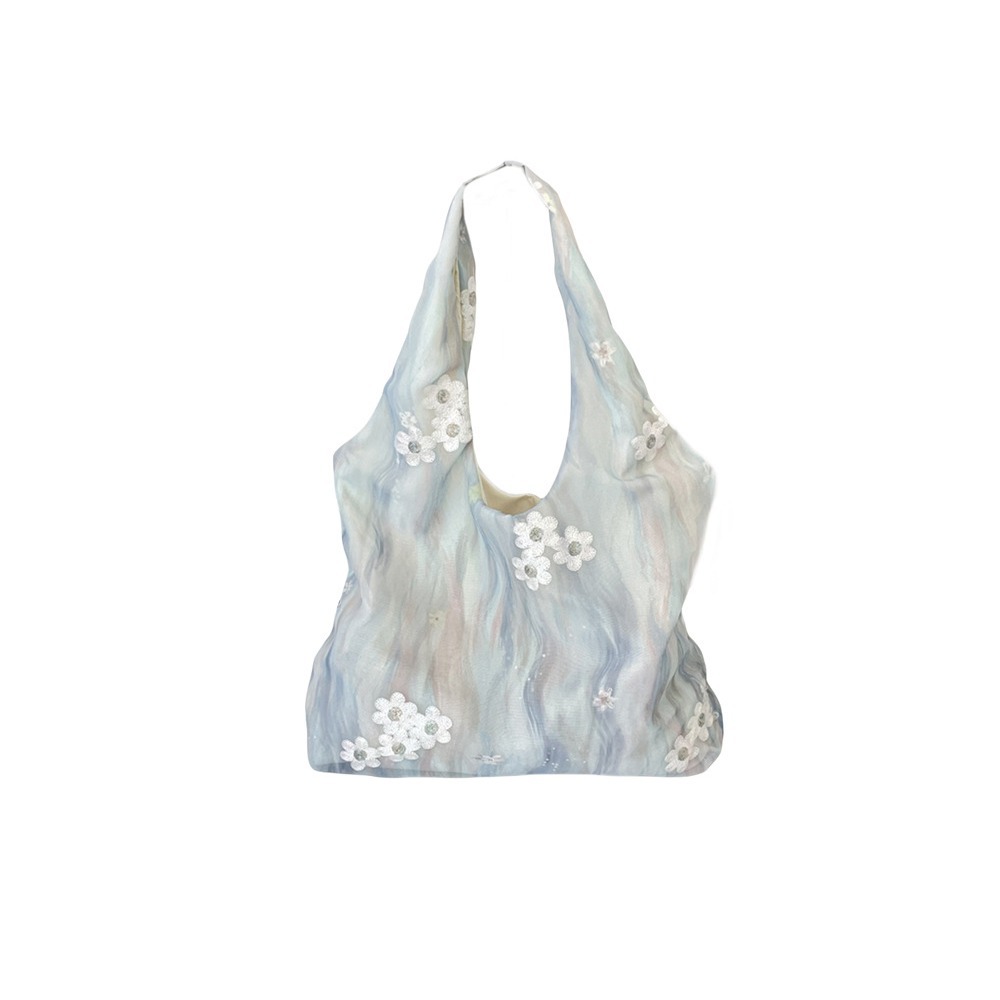 4692 Chinese-style embroidered artistic and fresh fairy canvas bag, single-shoulder handbag, large-capacity commuting vest bag Item Picture