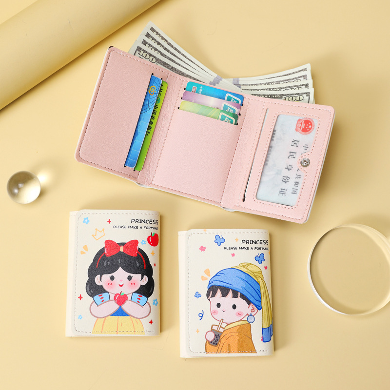 Pacha Dog pull-out card case for girls, cute anti-demagnetization card holder, multi-slot ID card storage bag, small student card holder full figure