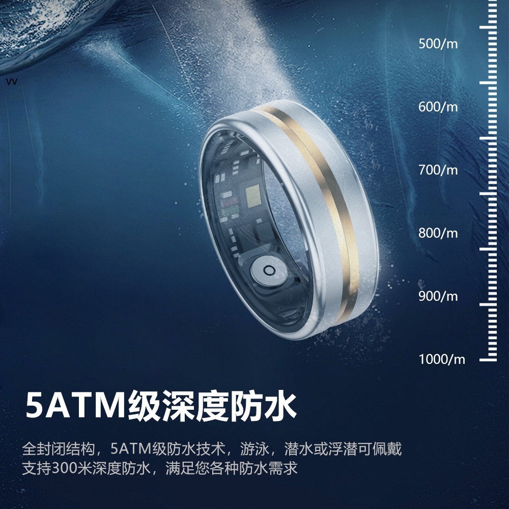 The new SR03 smart Ring is an ultra-thin 2.5mm model, featuring heart rate, blood oxygen, sleep, exercise monitoring, gesture and photo-taking rings Specification drawing