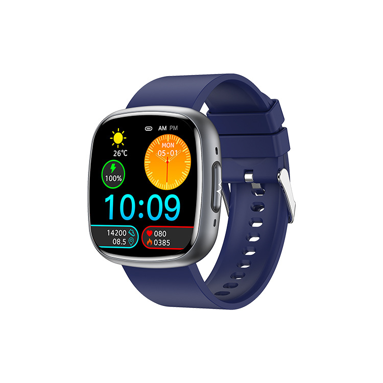 The 2025 new ET593 smartwatch ECGPPG true blood oxygen, blood sugar, uric acid and body fat square communication watch Item Picture