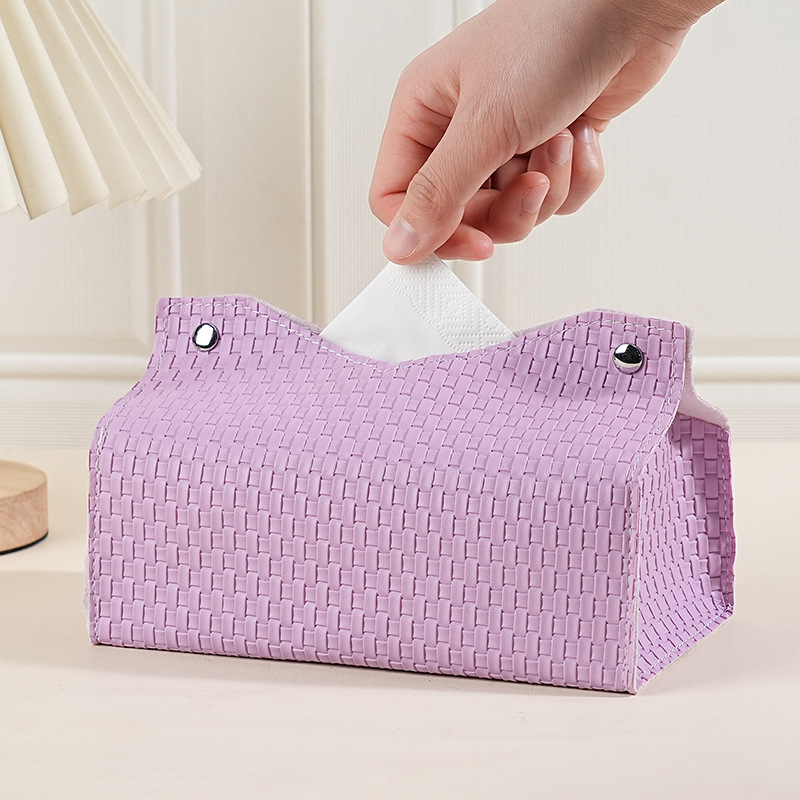Cross-border in-stock direct supply of Nordic leather tissue boxes, home creative tissue boxes, car PU leather desktop tissue boxes Application Scenario