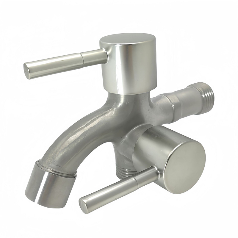 Cross-border exclusive multi-functional washing machine faucet, brushed black, dual-purpose, side-boiling faucet, one inlet and two outlets Application Scenario
