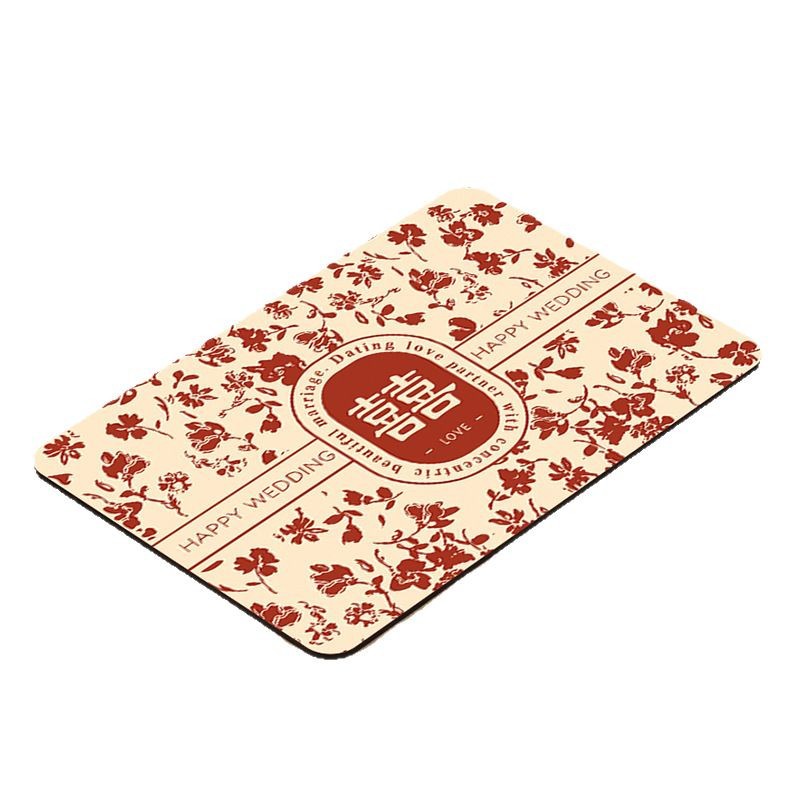 The new bathroom, wedding room, red floor mat, diatom mud absorbent foot mat, bathroom door, toilet, and carpet are simple and elegant Item Picture