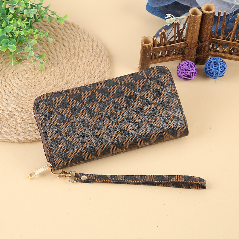 Fashionable printed single-layer zipper bag, long wallet, large capacity, multi-slot mobile phone wallet, wholesale ladies' wallet details Picture