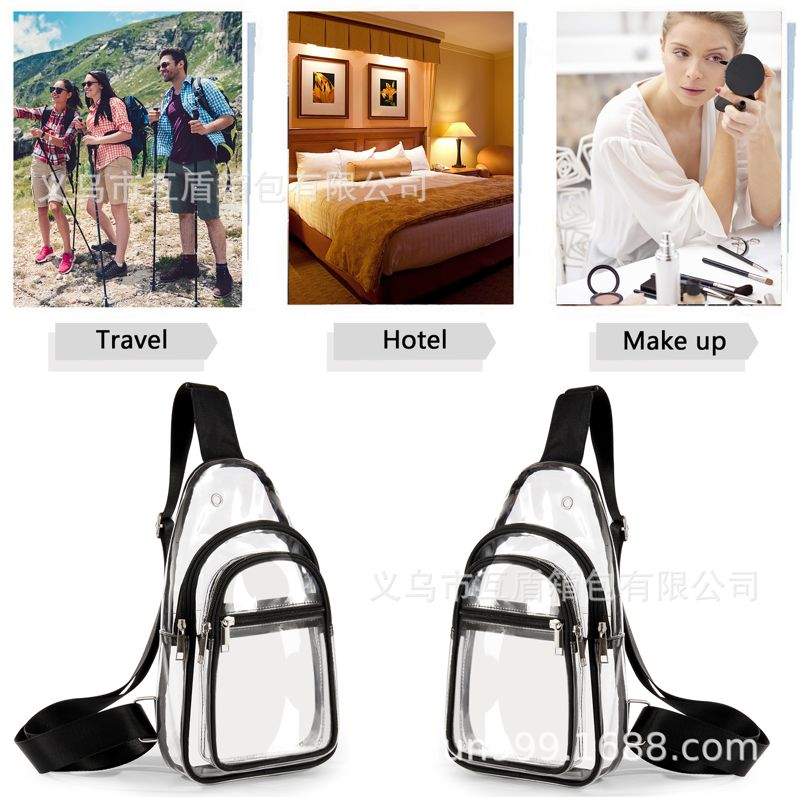 Cross-border transparent PVC multi-functional single-shoulder bag, travel fashion, portable, waterproof, gymnasium large-capacity shopping bag details Picture