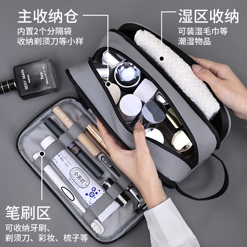 Cross-border Amazon toiletry bag, men's business trip portable large-capacity fitness bath bag, makeup bag, travel storage bag details Picture