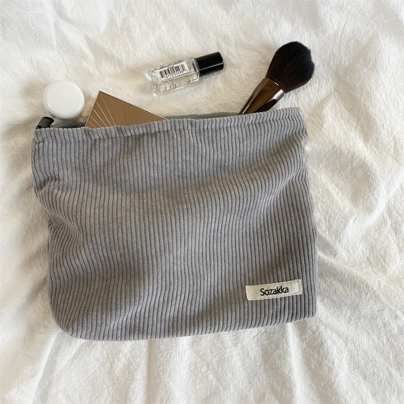 13161 Corduroy makeup bag for women, large-capacity lipstick touch-up, loose change, mobile phone, portable hand-held bag, solid color storage Specification drawing