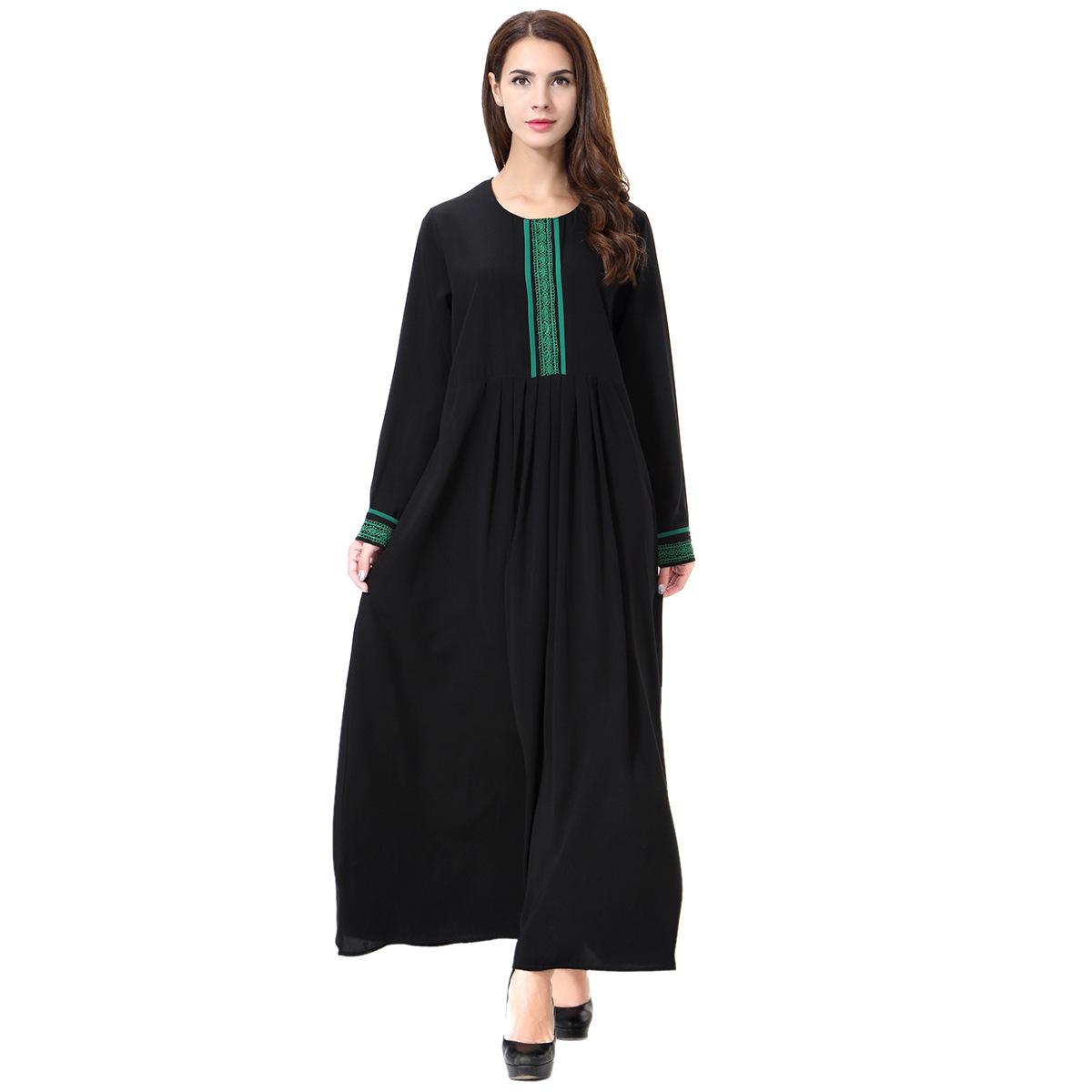 In stock: Middle Eastern women's robes, Arab Muslim women's dress, embroidered long style, Hui ethnic costume, abaya robes, women's style, hooded Muslim Application Scenario