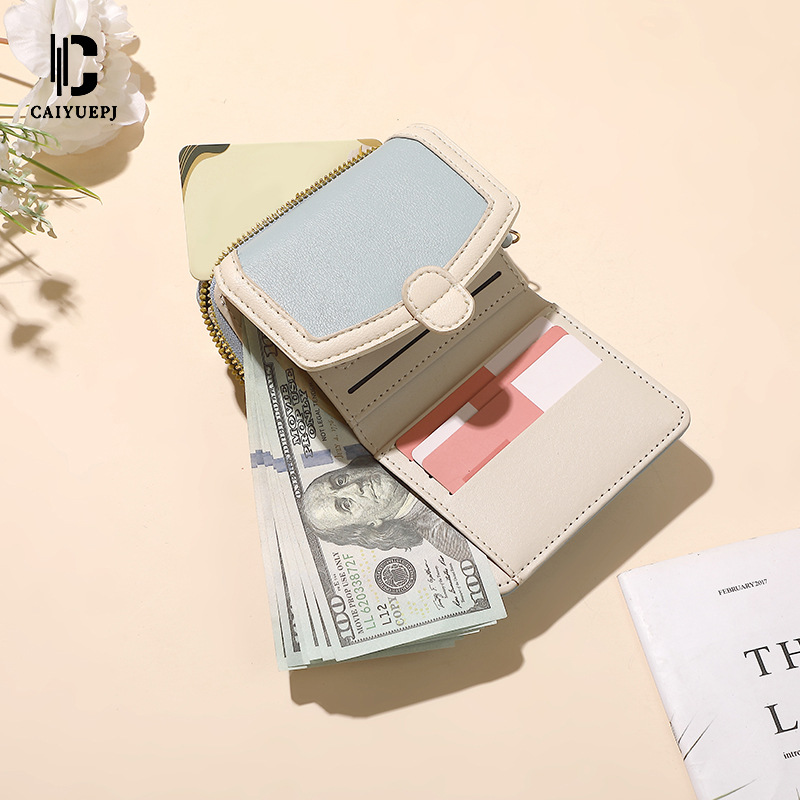 New cross-border Japanese-style women's coin purse, short three-fold zipper hand-held folding bag wallet waller, large capacity Application Scenario