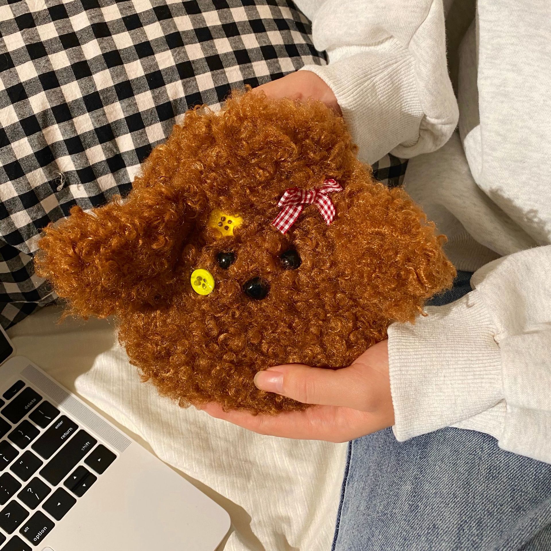 Cute little dog hot water bag, water-filled disassembly and washing, water-filled plush warm water bag, warm the bed, warm the abdomen, warm the feet, girls Item Picture