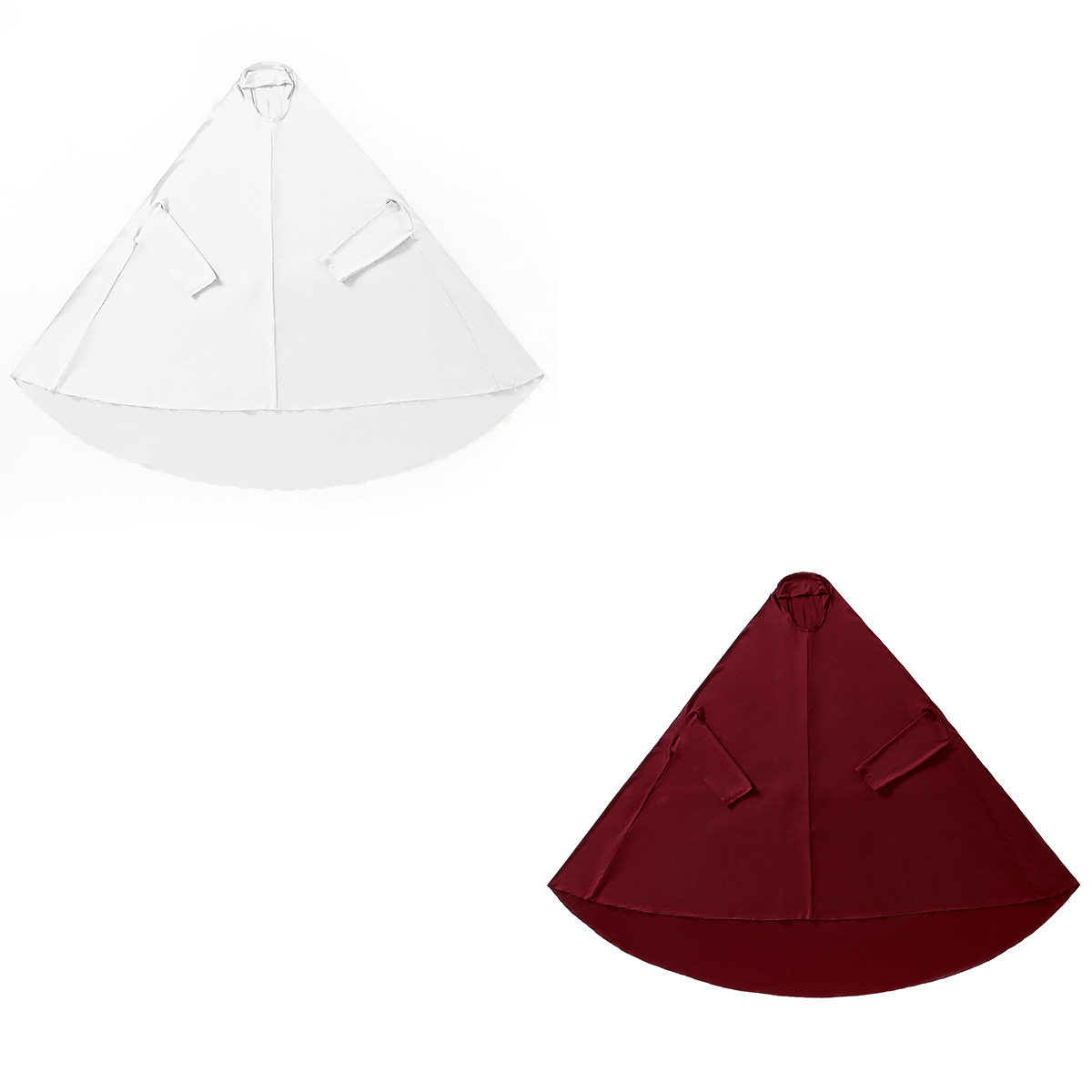 Hot-selling on Amazon AliExpress: Solid color milk silk bat-sleeved hooded burqa, Muslim robe, Malay clothing, abaya Middle Eastern dress for women Specification image